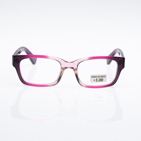Corinne McCormack Women Sydney Square +1.00 Reading Glasses (pre-own) - Picture 1 of 7